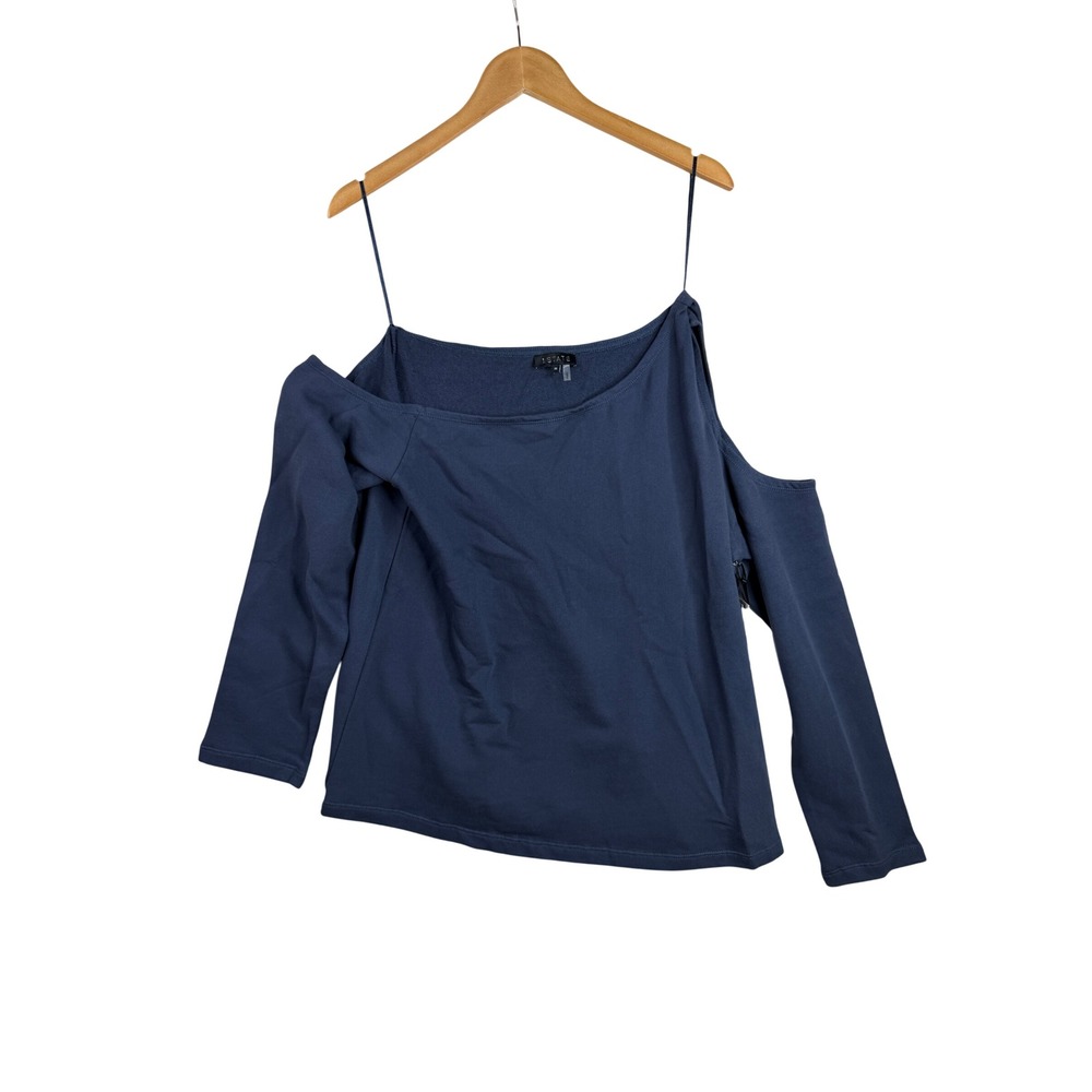 NWT 1. State Cold Shoulder Asymmetric Blouse size 1X Blue